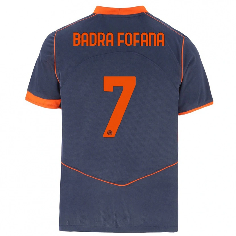 Danxen Hombre Camiseta Aliou Badra Fofana #7 Gris Naranja Equipación Tercera 2025/26 La Camisa