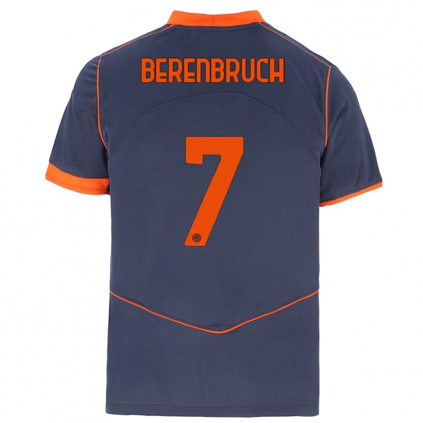 Danxen Hombre Camiseta Thomas Berenbruch #7 Gris Naranja Equipación Tercera 2025/26 La Camisa