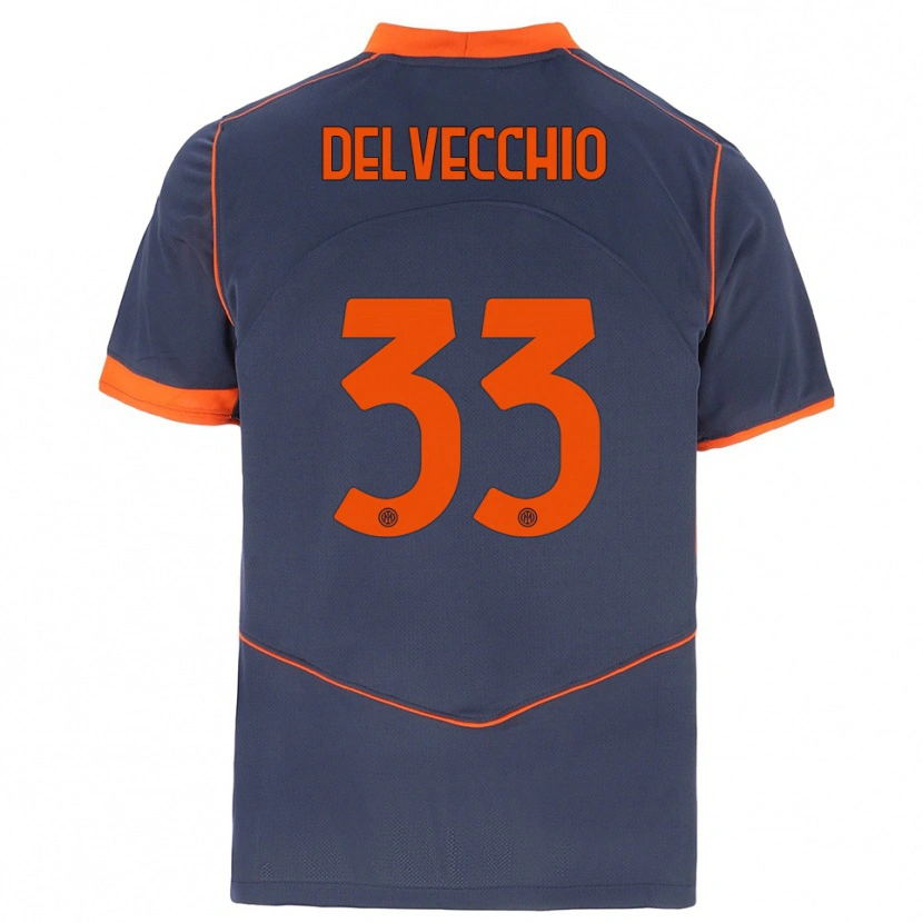 Danxen Hombre Camiseta Gabriele Delvecchio #33 Gris Naranja Equipación Tercera 2025/26 La Camisa