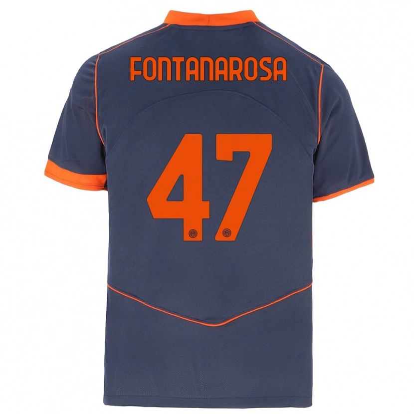 Danxen Hombre Camiseta Alessandro Fontanarosa #47 Gris Naranja Equipación Tercera 2025/26 La Camisa