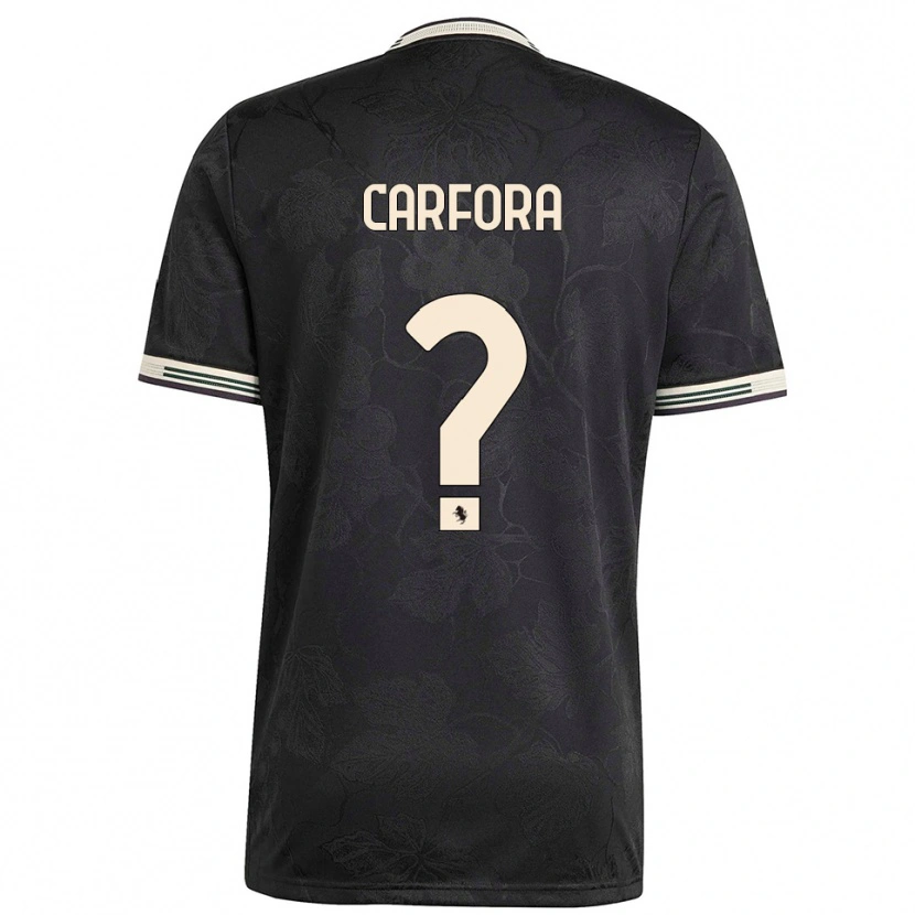 Danxen Hombre Camiseta Riccardo Carfora #0 Negro Blanco Verde Equipación Tercera 2025/26 La Camisa