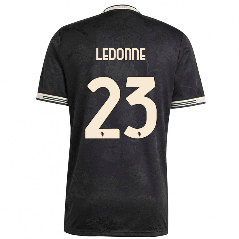 Danxen Hombre Camiseta Nicolo Ledonne #23 Negro Blanco Verde Equipación Tercera 2025/26 La Camisa
