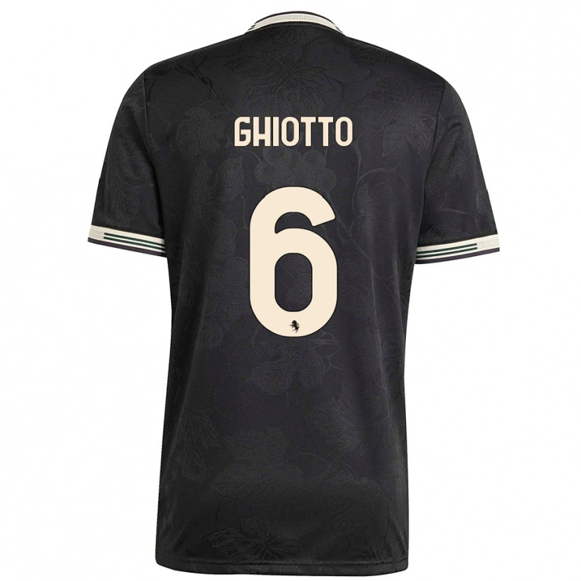 Danxen Hombre Camiseta Alessandro Ghiotto #6 Negro Blanco Verde Equipación Tercera 2025/26 La Camisa