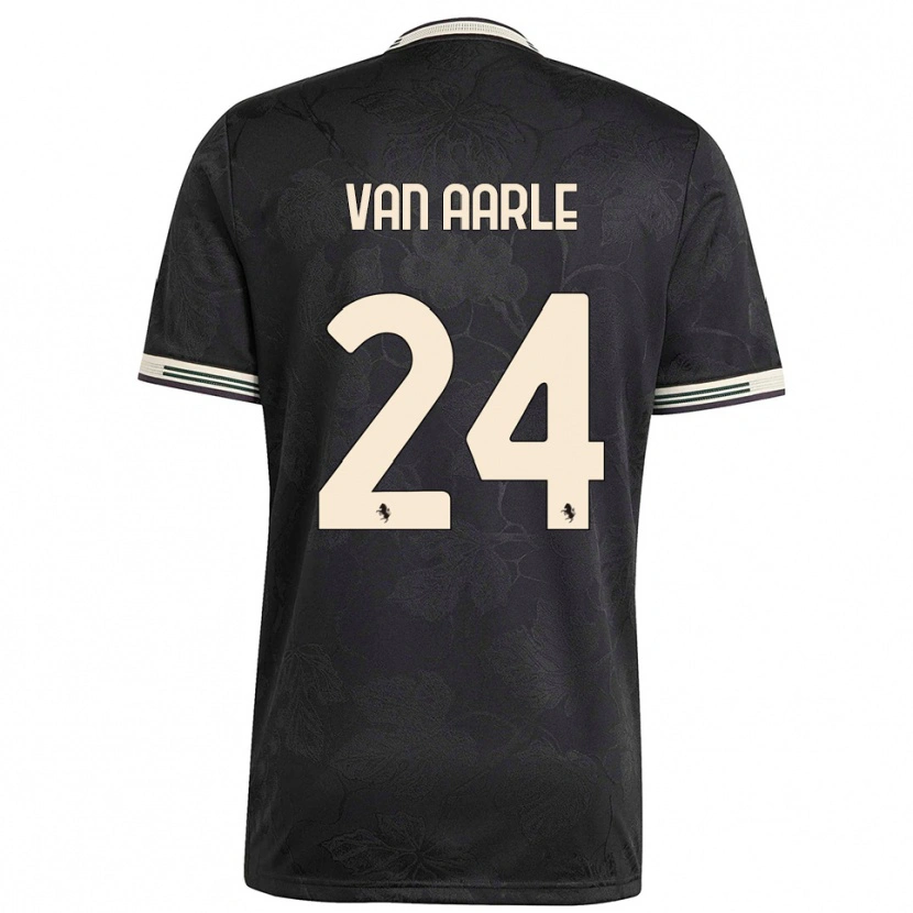 Danxen Hombre Camiseta Shane Van Aarle #24 Negro Blanco Verde Equipación Tercera 2025/26 La Camisa