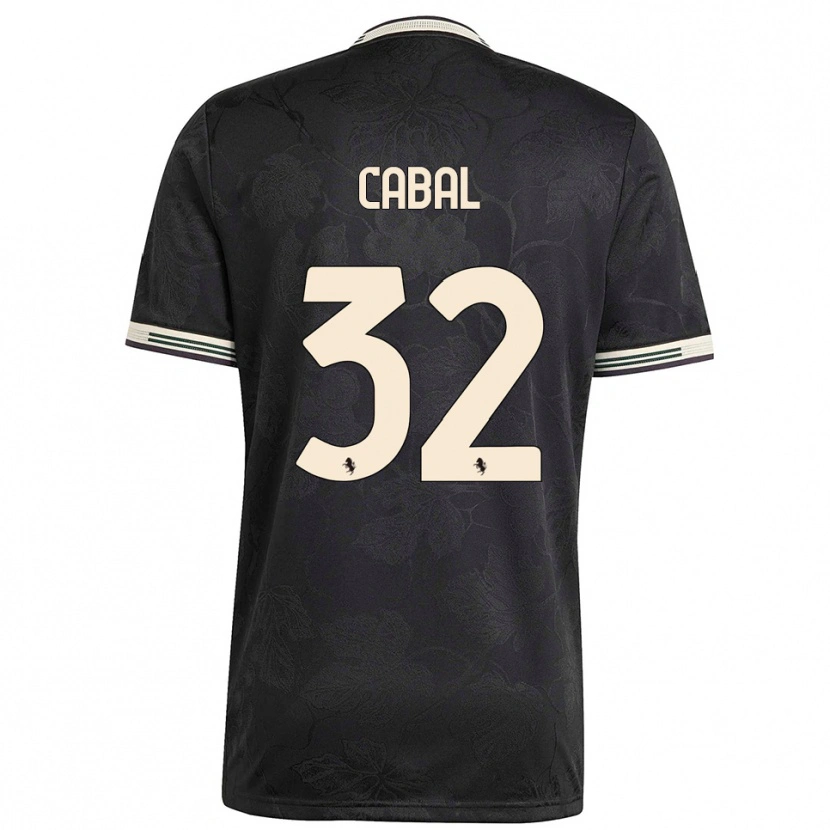 Danxen Hombre Camiseta Juan Cabal #32 Negro Blanco Verde Equipación Tercera 2025/26 La Camisa