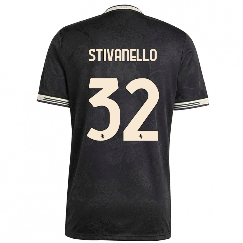 Danxen Hombre Camiseta Riccardo Stivanello #32 Negro Blanco Verde Equipación Tercera 2025/26 La Camisa
