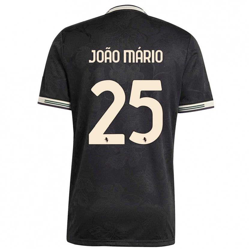 Danxen Hombre Camiseta João Mário #25 Negro Blanco Verde Equipación Tercera 2025/26 La Camisa
