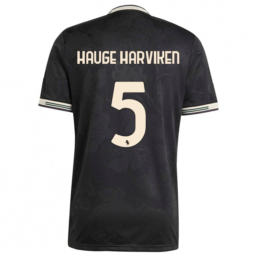 Danxen Hombre Camiseta Mathilde Hauge Harviken #5 Negro Blanco Verde Equipación Tercera 2025/26 La Camisa