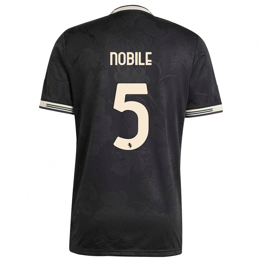 Danxen Hombre Camiseta Riccardo Nobile #5 Negro Blanco Verde Equipación Tercera 2025/26 La Camisa