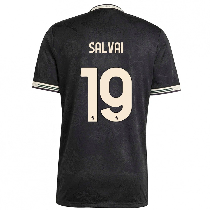 Danxen Hombre Camiseta Pietro Salvai #19 Negro Blanco Verde Equipación Tercera 2025/26 La Camisa