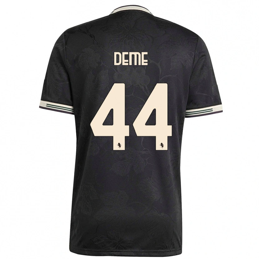 Danxen Hombre Camiseta Serigne Deme #44 Negro Blanco Verde Equipación Tercera 2025/26 La Camisa