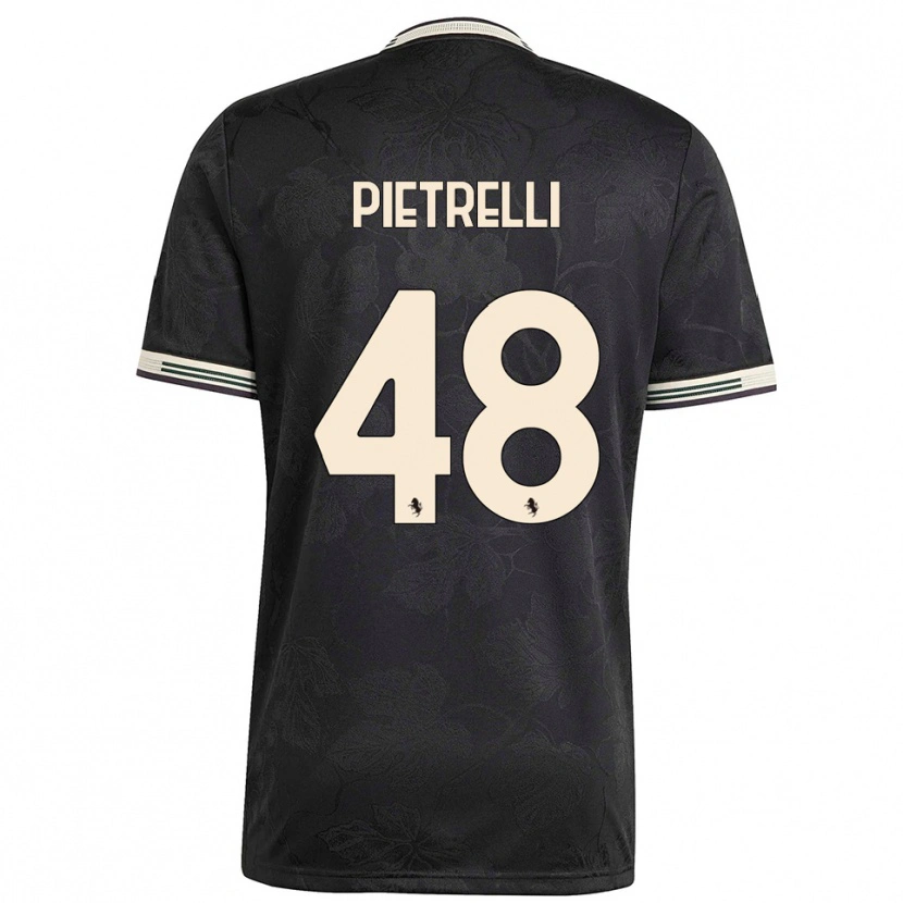 Danxen Hombre Camiseta Alessandro Pietrelli #48 Negro Blanco Verde Equipación Tercera 2025/26 La Camisa