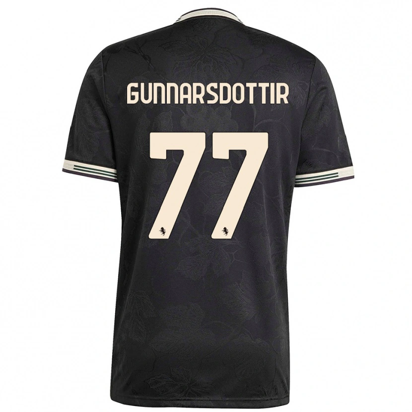 Danxen Hombre Camiseta Sara Bjork Gunnarsdottir #77 Negro Blanco Verde Equipación Tercera 2025/26 La Camisa