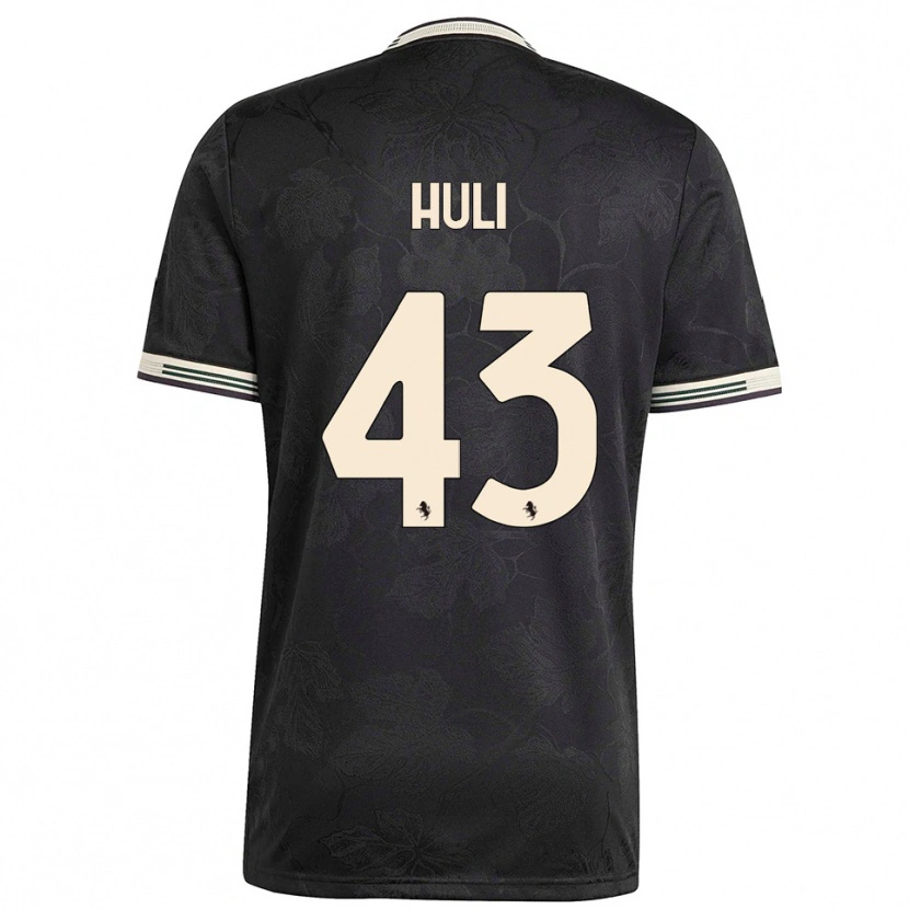 Danxen Hombre Camiseta Raffaele Huli #43 Negro Blanco Verde Equipación Tercera 2025/26 La Camisa