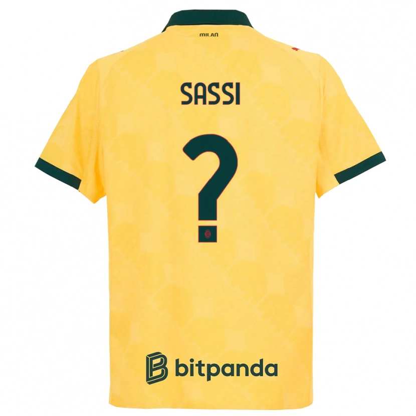 Danxen Hombre Camiseta Simone Sassi #0 Amarillo Negro Equipación Tercera 2025/26 La Camisa