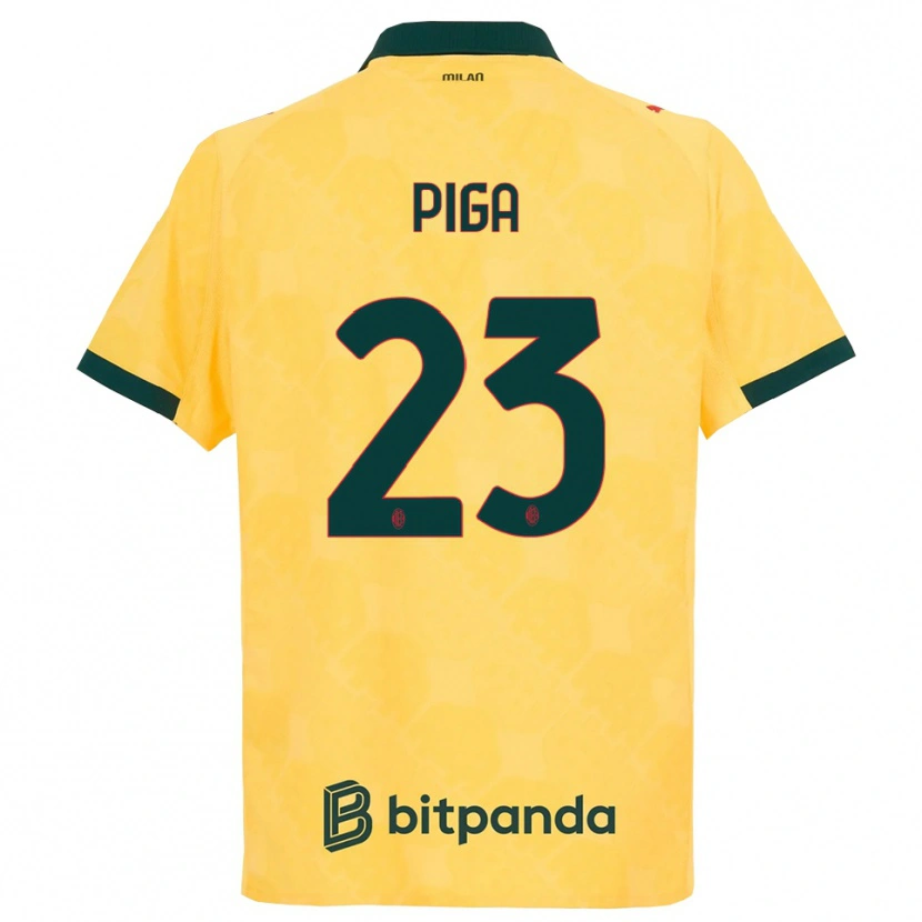 Danxen Hombre Camiseta Julie Piga #23 Amarillo Negro Equipación Tercera 2025/26 La Camisa