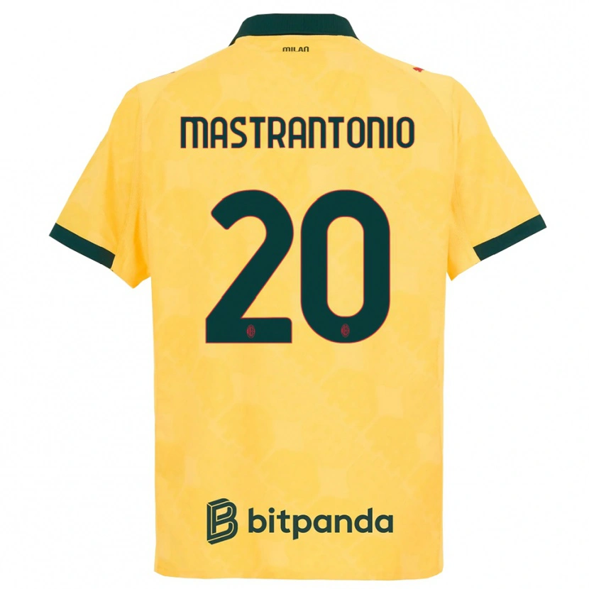 Danxen Hombre Camiseta Davide Mastrantonio #20 Amarillo Negro Equipación Tercera 2025/26 La Camisa
