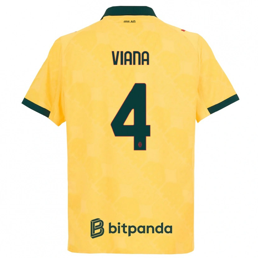 Danxen Hombre Camiseta Viana Seedorf #4 Amarillo Negro Equipación Tercera 2025/26 La Camisa