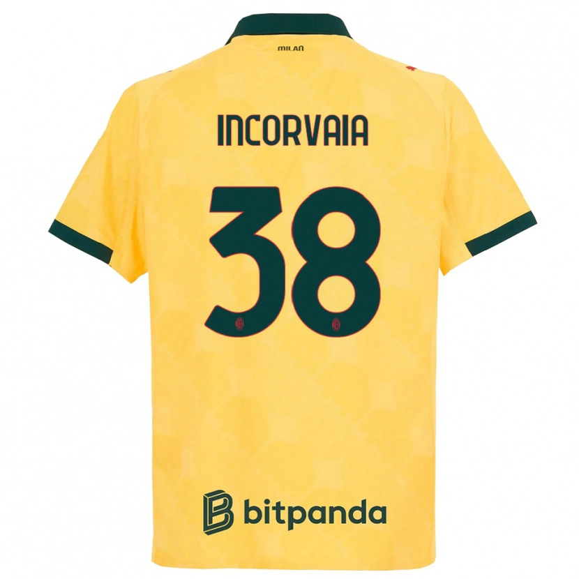 Danxen Hombre Camiseta Giovanni Incorvaia #38 Amarillo Negro Equipación Tercera 2025/26 La Camisa
