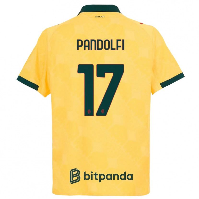 Danxen Hombre Camiseta Fabio Pandolfi #17 Amarillo Negro Equipación Tercera 2025/26 La Camisa