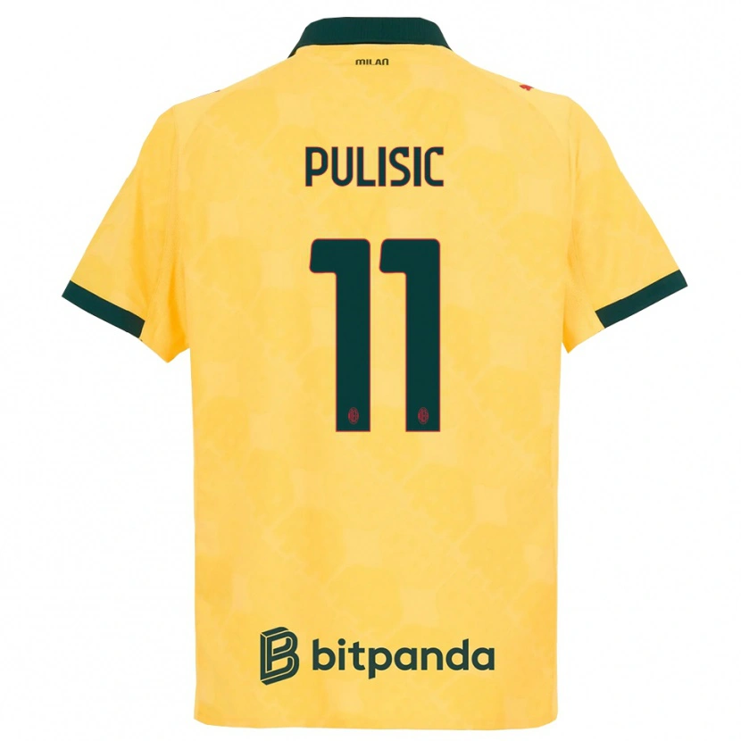 Danxen Hombre Camiseta Christian Pulisic #11 Amarillo Negro Equipación Tercera 2025/26 La Camisa