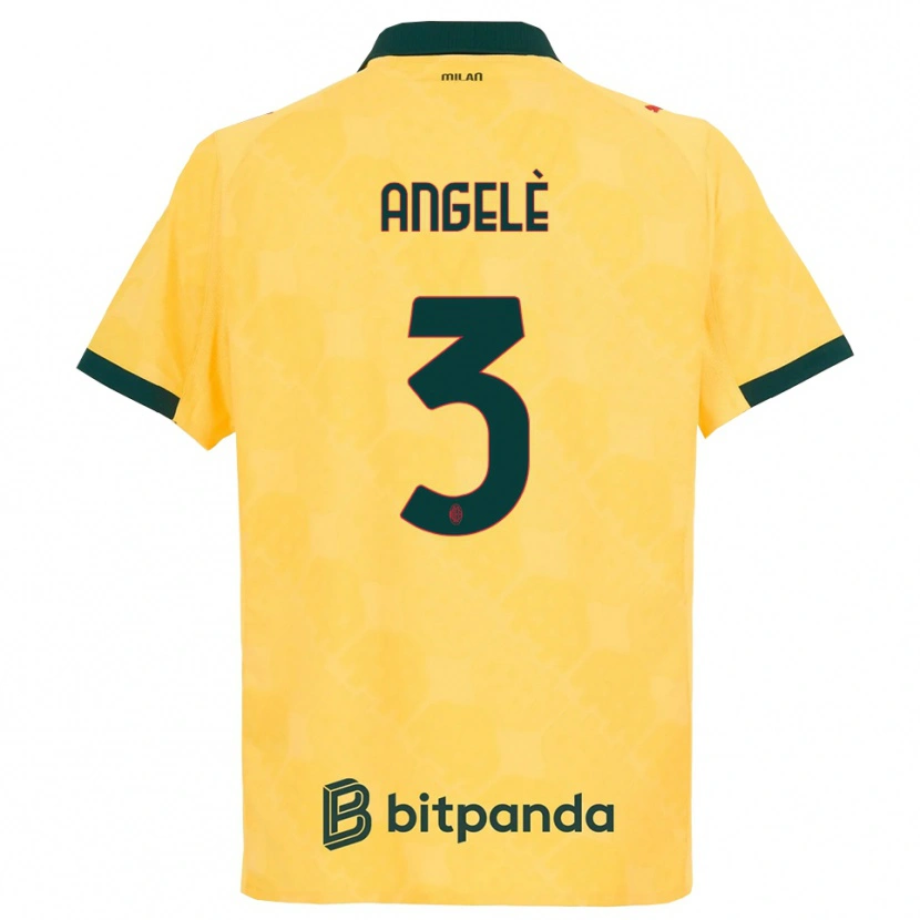 Danxen Hombre Camiseta Gregorio Angelè #3 Amarillo Negro Equipación Tercera 2025/26 La Camisa