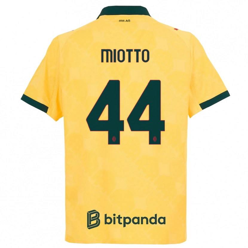 Danxen Hombre Camiseta Giorgia Miotto #44 Amarillo Negro Equipación Tercera 2025/26 La Camisa