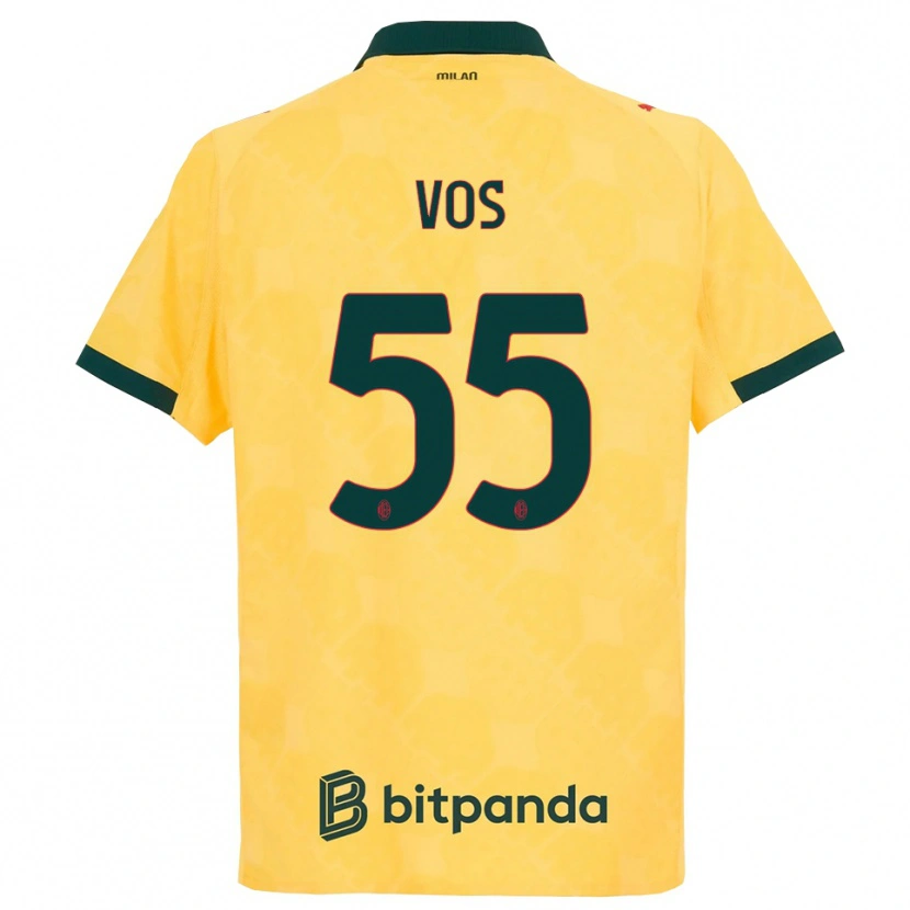 Danxen Hombre Camiseta Silvano Vos #55 Amarillo Negro Equipación Tercera 2025/26 La Camisa