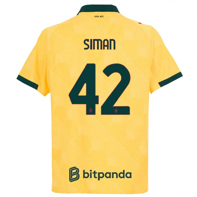 Danxen Hombre Camiseta Alexandru Șiman #42 Amarillo Negro Equipación Tercera 2025/26 La Camisa