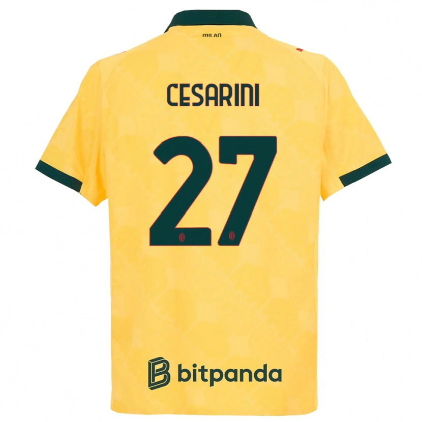 Danxen Hombre Camiseta Erin Maria Patrizia Cesarini #27 Amarillo Negro Equipación Tercera 2025/26 La Camisa