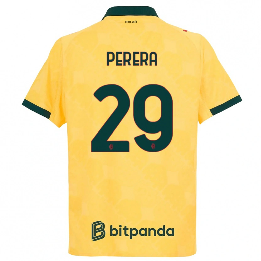 Danxen Hombre Camiseta Nirash Perera #29 Amarillo Negro Equipación Tercera 2025/26 La Camisa