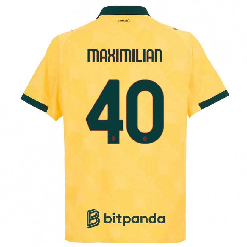 Danxen Hombre Camiseta Maximilian Ibrahimović #40 Amarillo Negro Equipación Tercera 2025/26 La Camisa