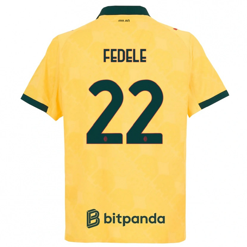 Danxen Hombre Camiseta Noemi Fedele #22 Amarillo Negro Equipación Tercera 2025/26 La Camisa