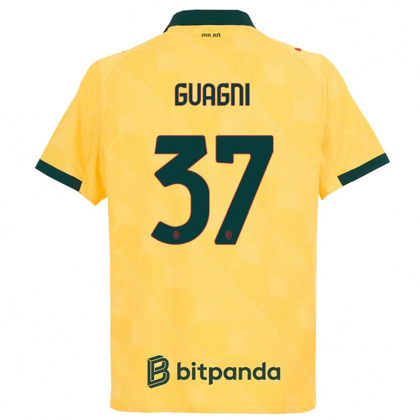 Danxen Hombre Camiseta Alia Guagni #37 Amarillo Negro Equipación Tercera 2025/26 La Camisa