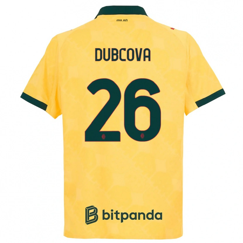 Danxen Hombre Camiseta Michaela Dubcova #26 Amarillo Negro Equipación Tercera 2025/26 La Camisa