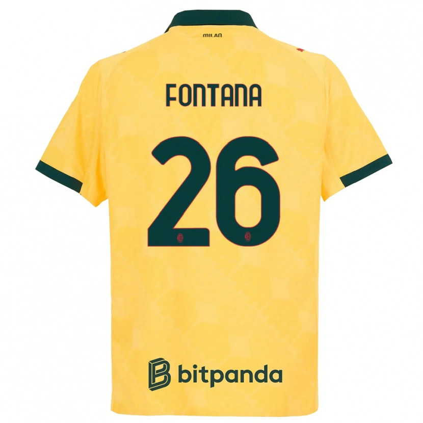Danxen Hombre Camiseta Francesco Fontana #26 Amarillo Negro Equipación Tercera 2025/26 La Camisa
