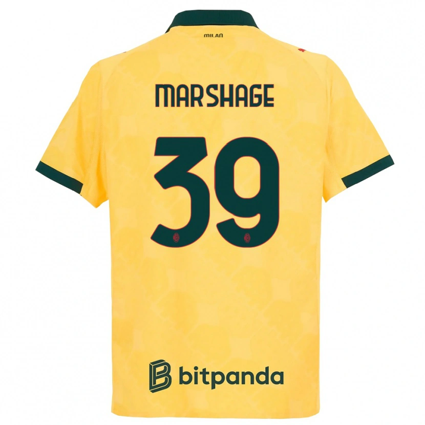 Danxen Hombre Camiseta Wilgot Marshage #39 Amarillo Negro Equipación Tercera 2025/26 La Camisa