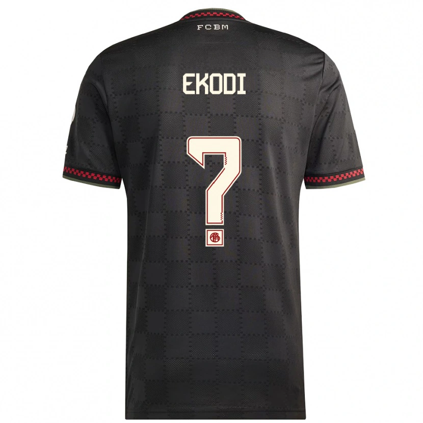 Danxen Hombre Camiseta Michel Ekodi #0 Negro Blanco Equipación Tercera 2025/26 La Camisa