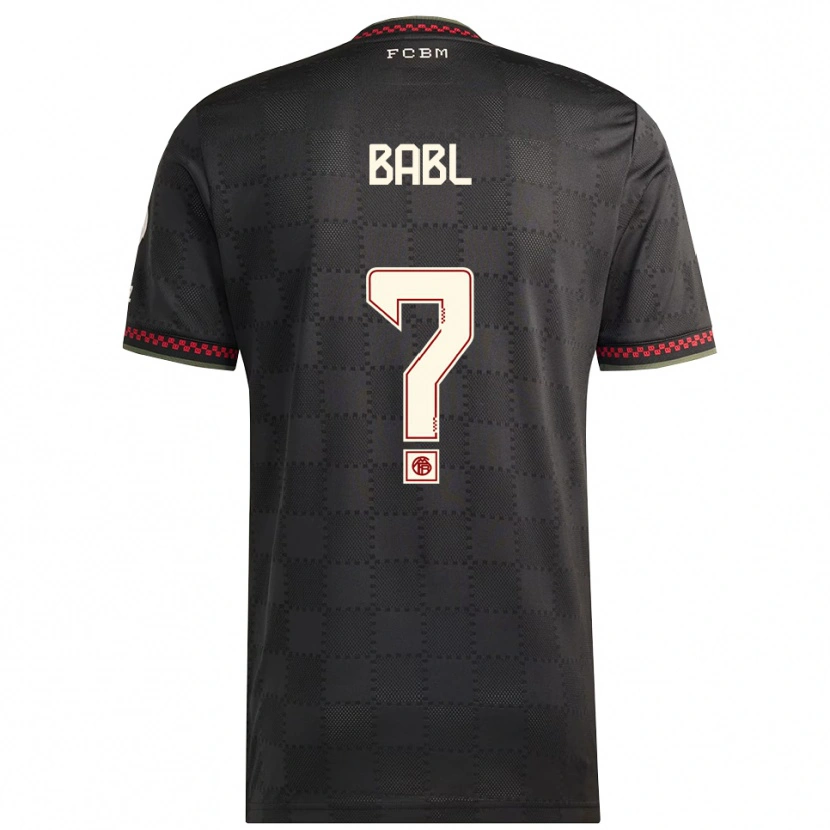 Danxen Hombre Camiseta Luca Babl #0 Negro Blanco Equipación Tercera 2025/26 La Camisa