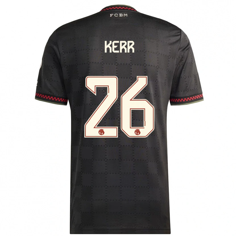 Danxen Hombre Camiseta Samantha Kerr #26 Negro Blanco Equipación Tercera 2025/26 La Camisa