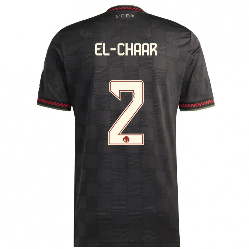Danxen Hombre Camiseta Adam El-Chaar #2 Negro Blanco Equipación Tercera 2025/26 La Camisa