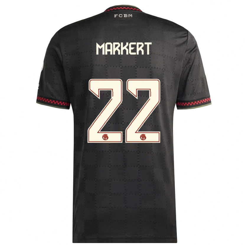 Danxen Hombre Camiseta Leon Markert #22 Negro Blanco Equipación Tercera 2025/26 La Camisa
