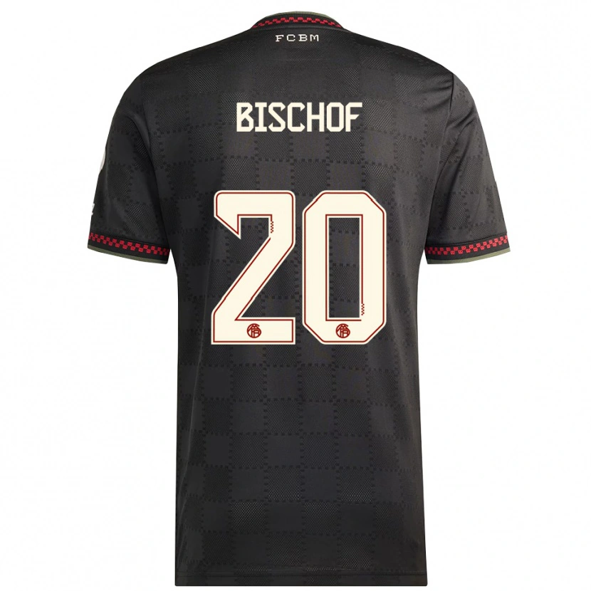 Danxen Hombre Camiseta Tom Bischof #20 Negro Blanco Equipación Tercera 2025/26 La Camisa
