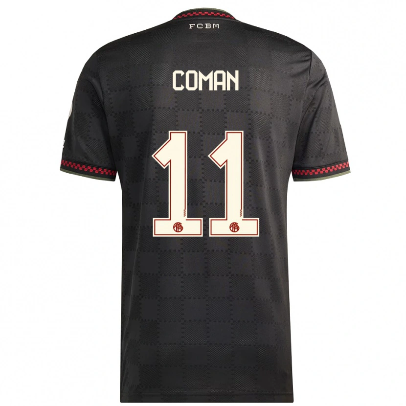 Danxen Hombre Camiseta Kingsley Coman #11 Negro Blanco Equipación Tercera 2025/26 La Camisa