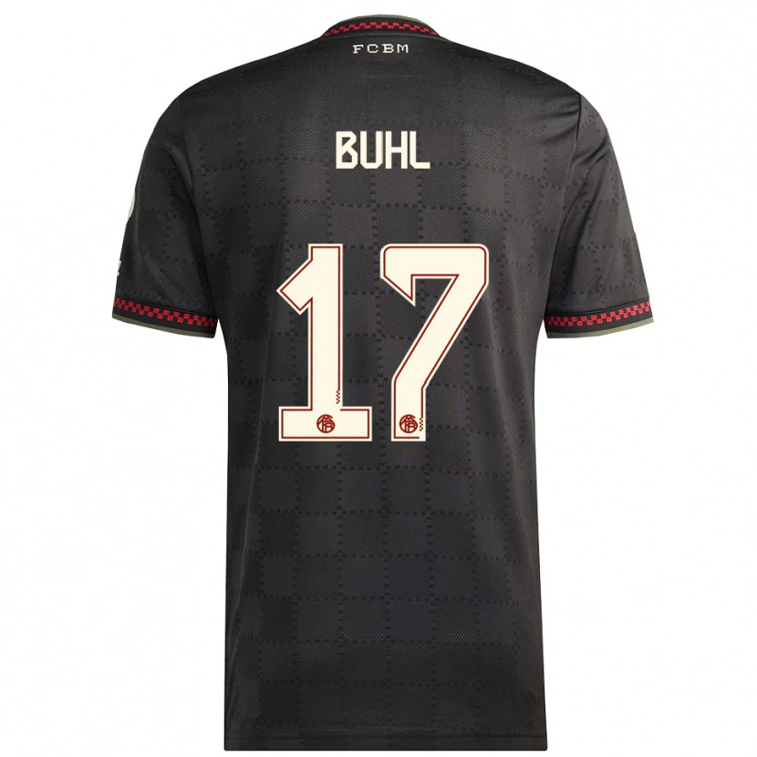 Danxen Hombre Camiseta Klara Buhl #17 Negro Blanco Equipación Tercera 2025/26 La Camisa