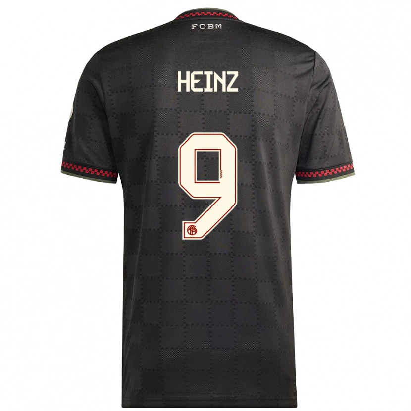 Danxen Hombre Camiseta Anton Heinz #9 Negro Blanco Equipación Tercera 2025/26 La Camisa