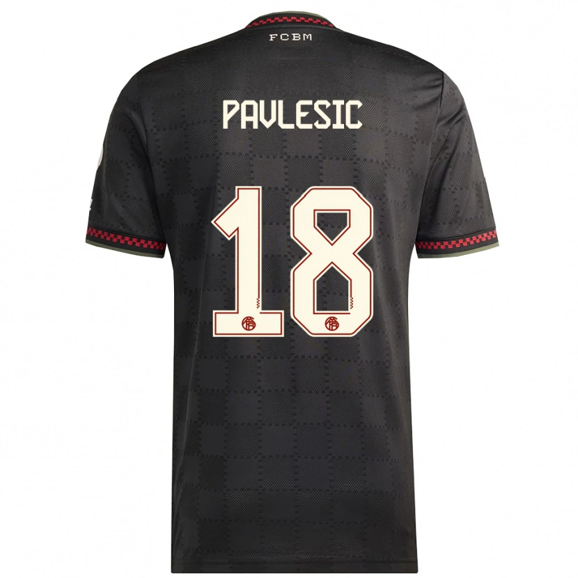 Danxen Hombre Camiseta Anthony Pavlesic #18 Negro Blanco Equipación Tercera 2025/26 La Camisa