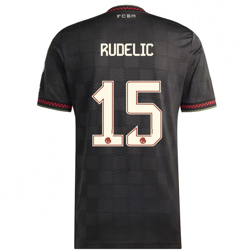 Danxen Hombre Camiseta Ivana Rudelic #15 Negro Blanco Equipación Tercera 2025/26 La Camisa