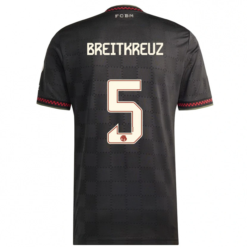 Danxen Hombre Camiseta Steve Breitkreuz #5 Negro Blanco Equipación Tercera 2025/26 La Camisa