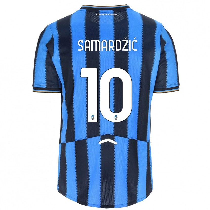 Danxen Mujer Camiseta Lazar Samardžić #10 Azul Cielo Negro 1ª Equipación 2025/26 La Camisa